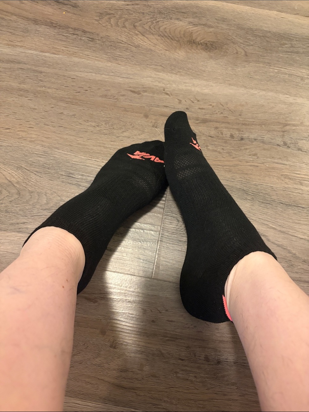 Warm Worn Womens Black Ankle Socks with Pink Accent